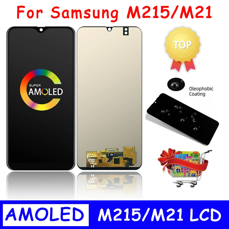 ЖК-дисплей Super AMOLED M21 6,4 дюйма для Samsung Galaxy M21 2020 ЖК-дисплей M215 дисплей SM-M215F/DS ЖК-экран сенсорный датчик дигитайзер в сборе