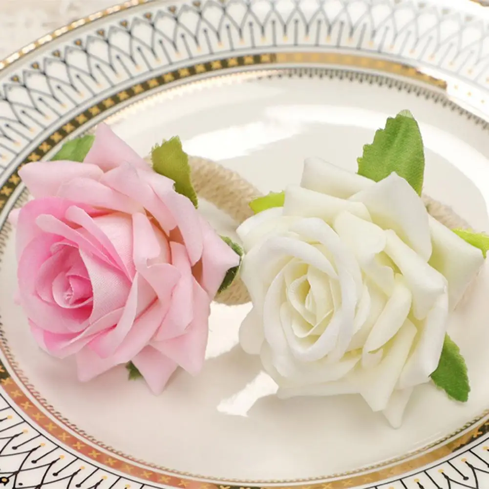 

6Pcs Durable Serviette Ring Water-proof Beautiful Napkin Ring Delicate Detail Napkin Ring