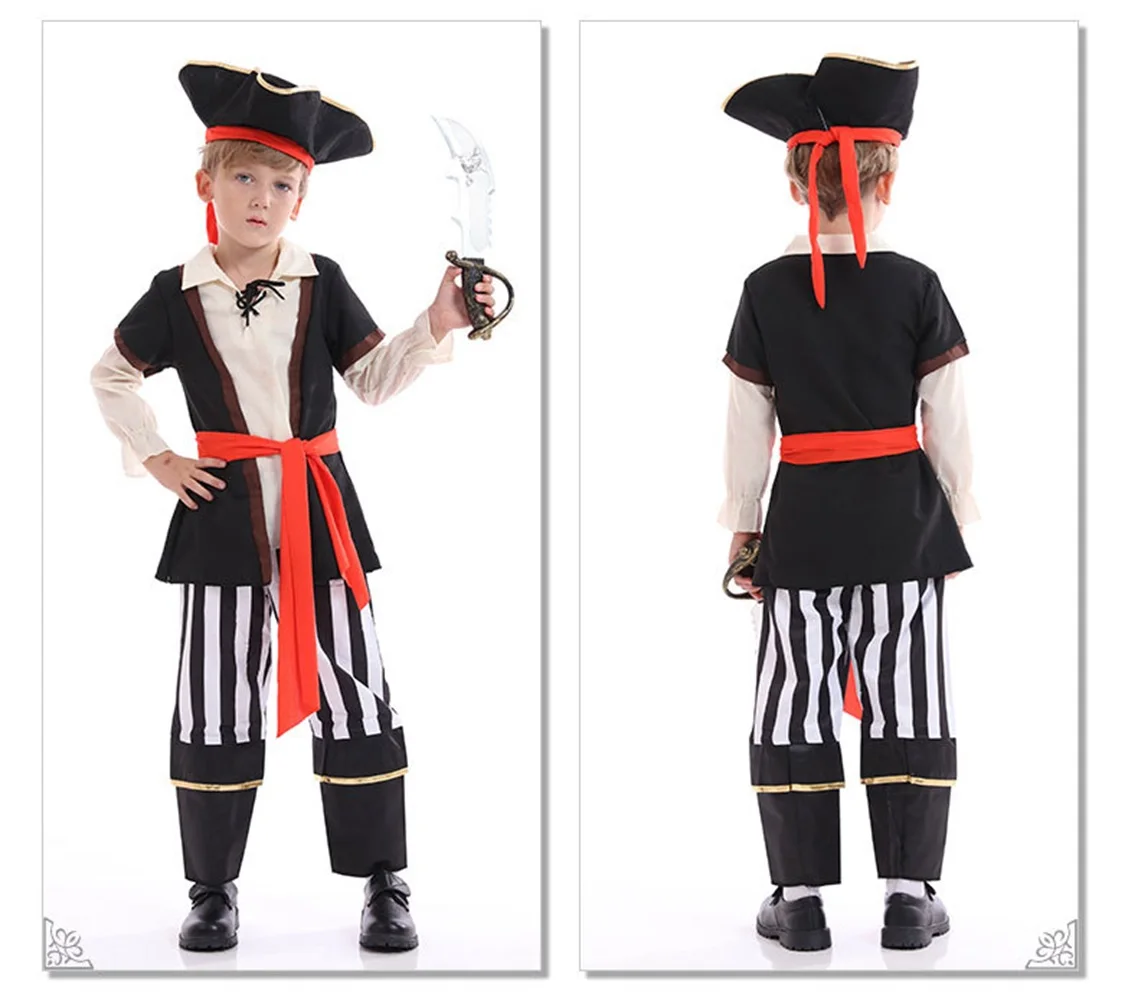 Карибский Хэллоуин красный пират косплей черный костюм костюмы карнавальная