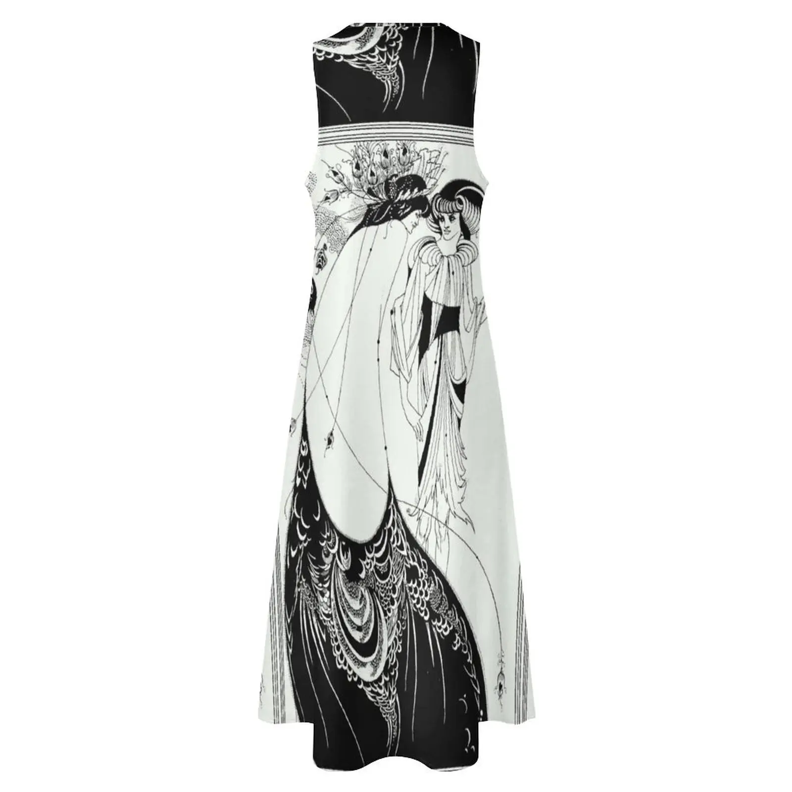 Юбка-павлин - длинное платье Aubrey Beardsley летняя одежда для женщин женское платья с