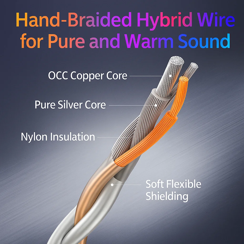 Кабель усилителя для наушников Hi-Res USB-C ЦАП с 8-ядерным OCC медным + серебряным гибридным проводом, с CX31993 + MAX97220 (art.: 3920d2ccd8fd6) - 3920d2ccd8fd6