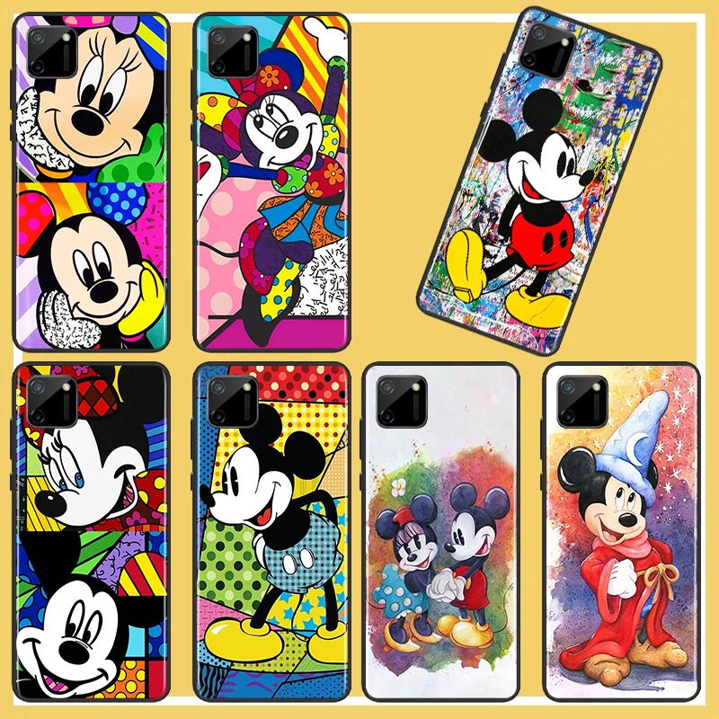 

Color Disney Mickey Phone Case For OPPO Find X2 X3 X5 Pro Lite Neo 5G Reno 4 5 6 7 Lite Z 4G 5G Pro SE Black Iuxury Silicone