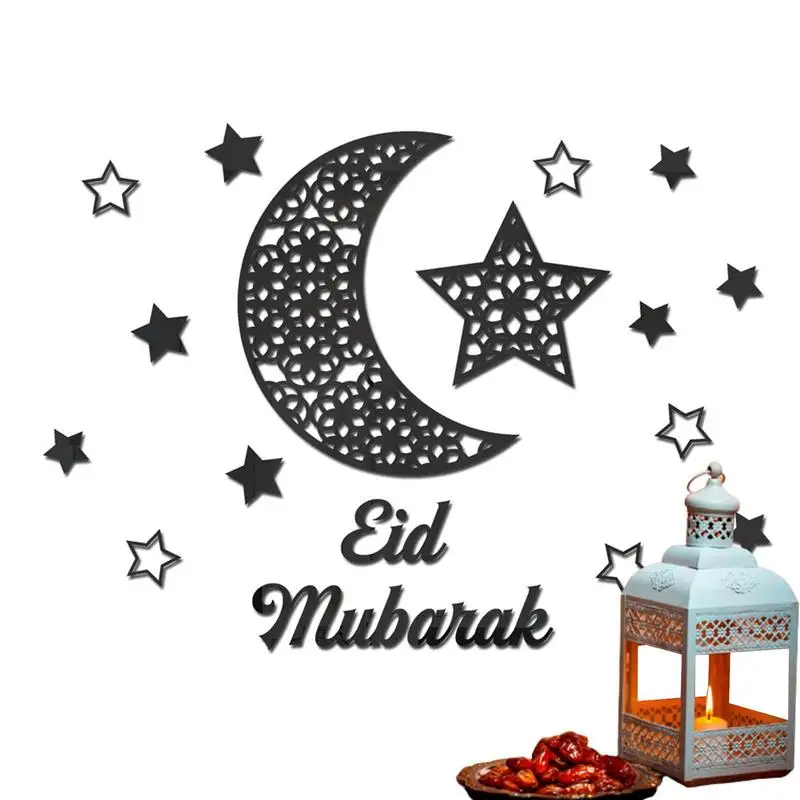 

2023 Eid Mubaraks Wall Sticker Moon Star Wall Decal Acrylic Ramadans Decoration For Home Islamic Muslims Ramadans Castle Mural