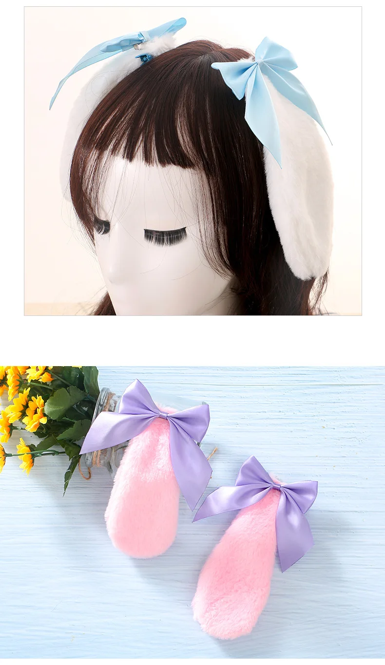 

Cute Plush Rabbit Bunny Long Ears Lolita Hair Clip Girl Hairpin Hair Accessories For Birthday Party Cosplay Carnival Headwear