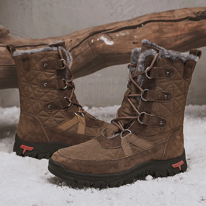 Winter For Men's Snow Boots Plush Thicken Warm Outdoor Walking Men Cotton Shoe Blue Light Male Зимние Сапоги |