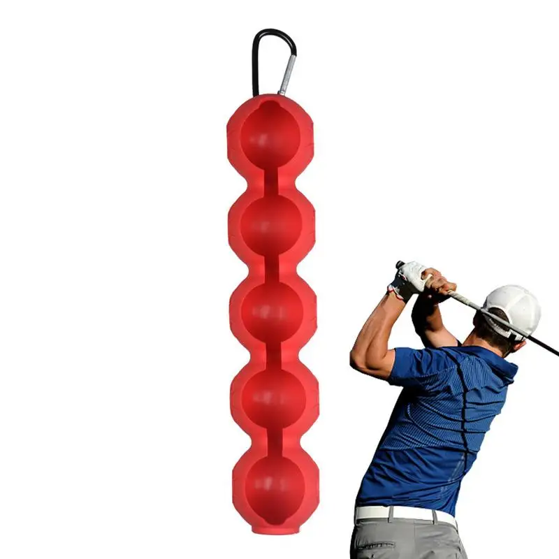 

Portable Silicone Golf Ball Storage Cover Case Holder 5 Ball Protective With Carabiner Golf Training Aids Golf Accessories