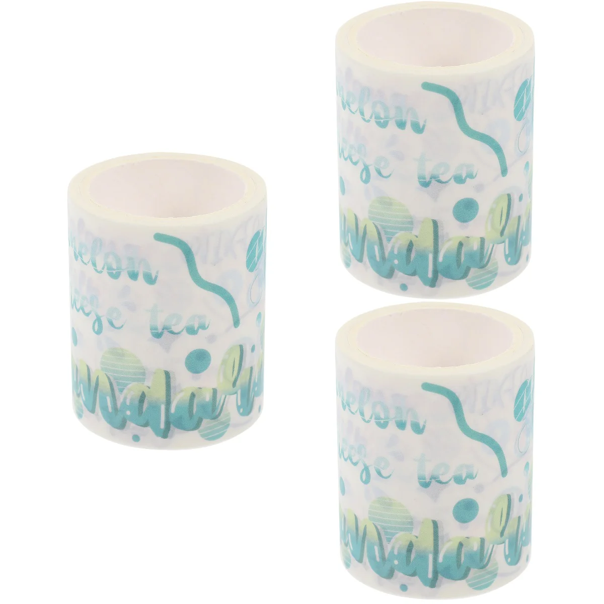 

3 Rolls Cursive English Handbook Sticker Scrapbooking Decals Washi Paper Tapes
