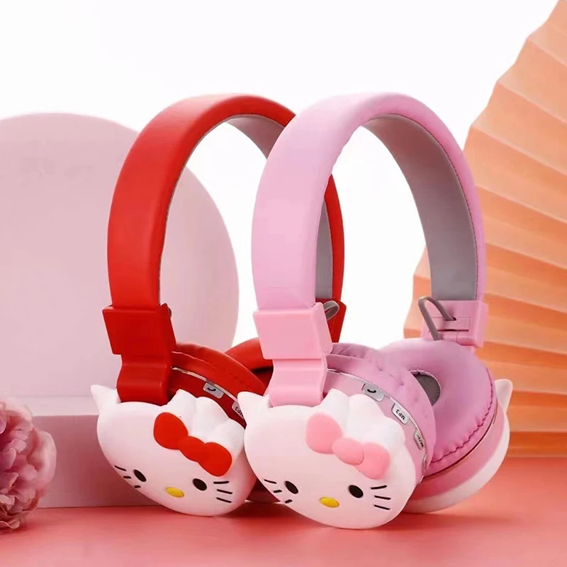 Симпатичные Bluetooth-наушники Hello Kitty беспроводные наушники аниме мультяшная