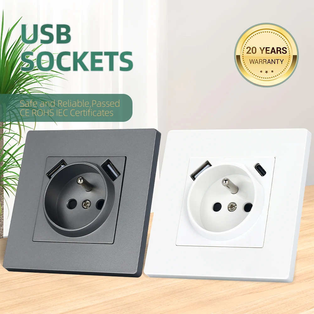 Европейская стандартная розетка 86*86 мм белая черная золотая серая французская