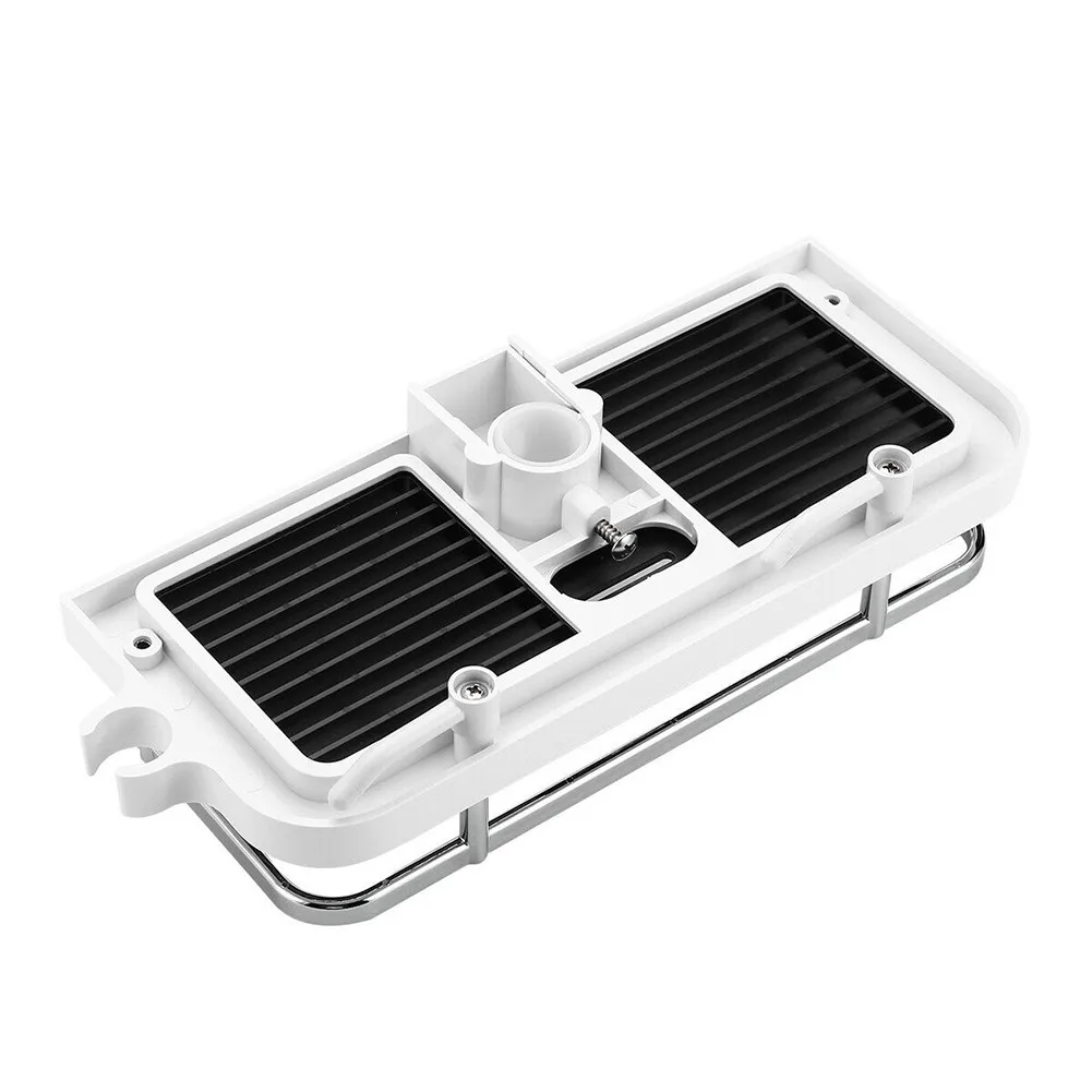 

Bathroom Pole Holder Shelf Storage Rack ABS No-punch Multifunctional Shower Storage Tray Shelf For 22-25mm Diameter Shower Rod