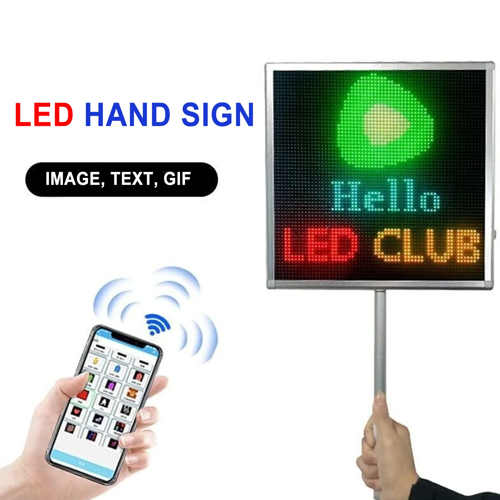 Handheld LED Display Color Advertising LED Display Wireless Sending Rechargeable LED Display