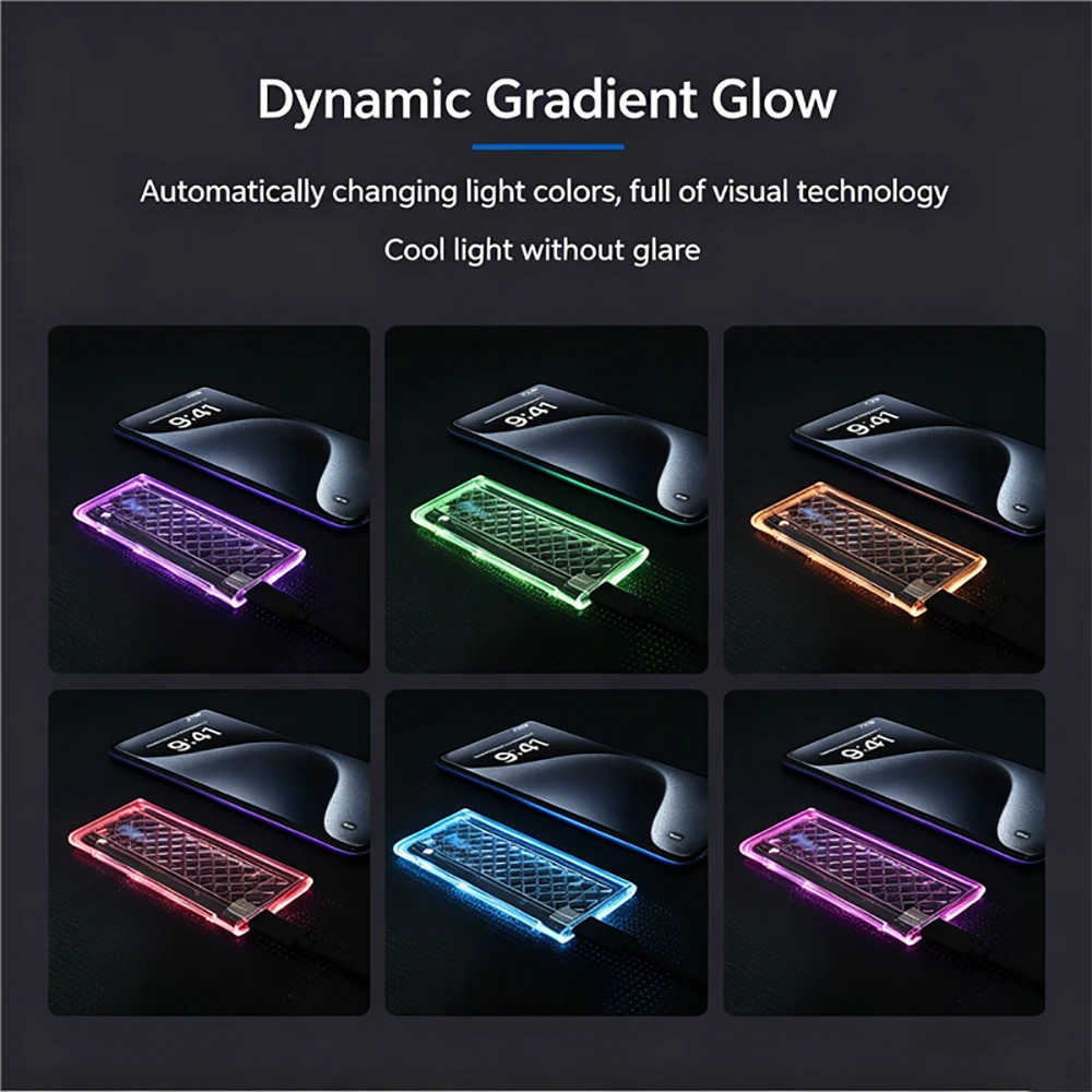 Внешний корпус-адаптер Kebidumei M.2 NVMe SATA SSD 10 Гбитс USB 3.2 Gen2 с прозрачной RGB-подсветкой, поддержка ключей M и B&M (art.: 3920db374f7db) - 3920db374f7db