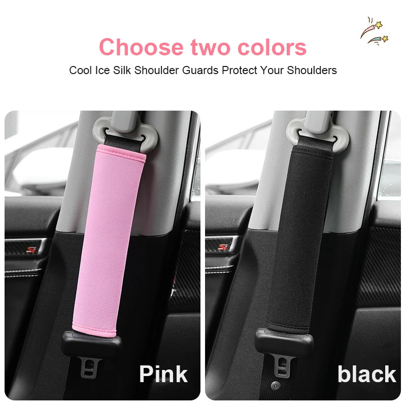 

Universal Car Accessories Seat Belt With Ice Silk Car Extension Breathable Durable Car Seat Belt Cover Auto Seat Belt Covers
