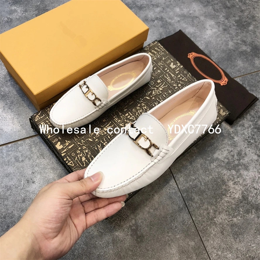 New cowhide bottom pea shoes spring and autumn and summer shallow mouth fashion casual single shoes women's shoes flats loafers