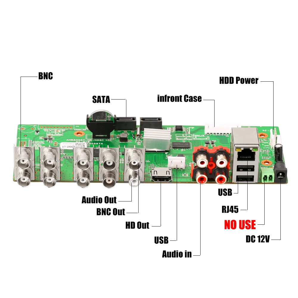 USAFEQLO 8CH AHD 5MPN NOVA DVR основная печатная плата аналоговый IP TVI CVI XVI 1 в Поддержка 8