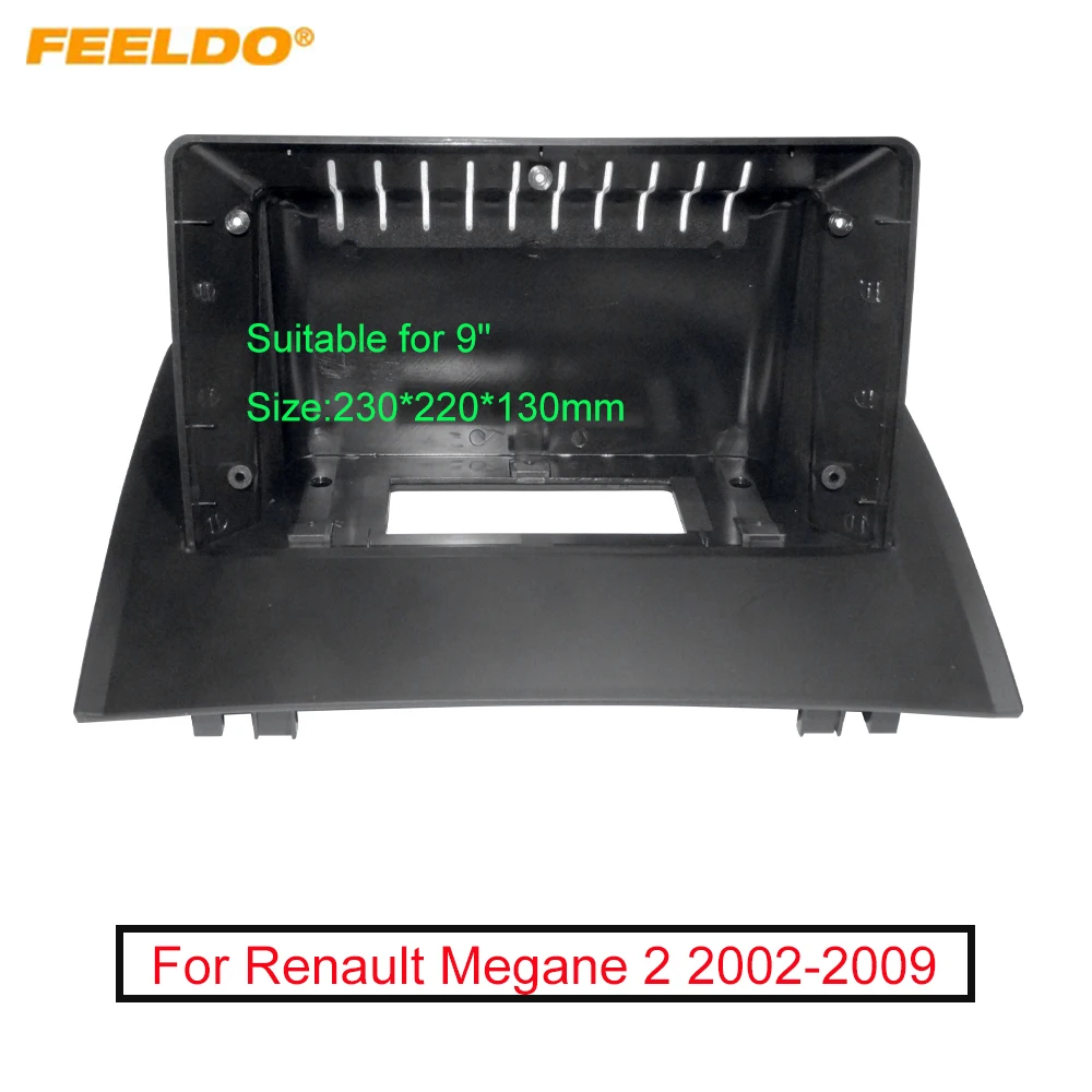 

Автомобильный радиоприемник FEELDO, рама-адаптер для Renault Megane 2 (02-09), большой экран 9 дюймов, стерео пластина, комплект для монтажа на панели