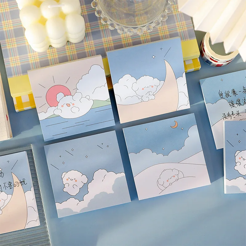 

80 Sheets Cute Cartoon Memo Pad Student Decorative Diary Sticky Notes Scrapbooking DIY Kawaii Notepad School Stationery