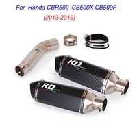 cb500x escape motorcycle mid link pipe and 51mm muffler exhaust system for honda cbr500 cb500x cb500f 2013 2019