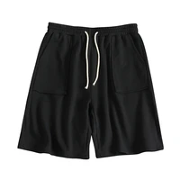 2022 new korean fashion trend youth casual shorts pants mens loose solid color 5 point trousers sweatpants in summer
