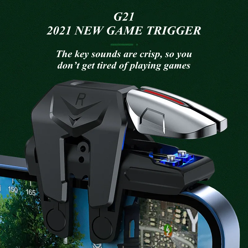 G21 Mobile Game Trigger for PUBG Phone Gaming Controller Gamepad Joystick Aim Shooting L1 R1 Alloy Key Button for IPhone Android 3