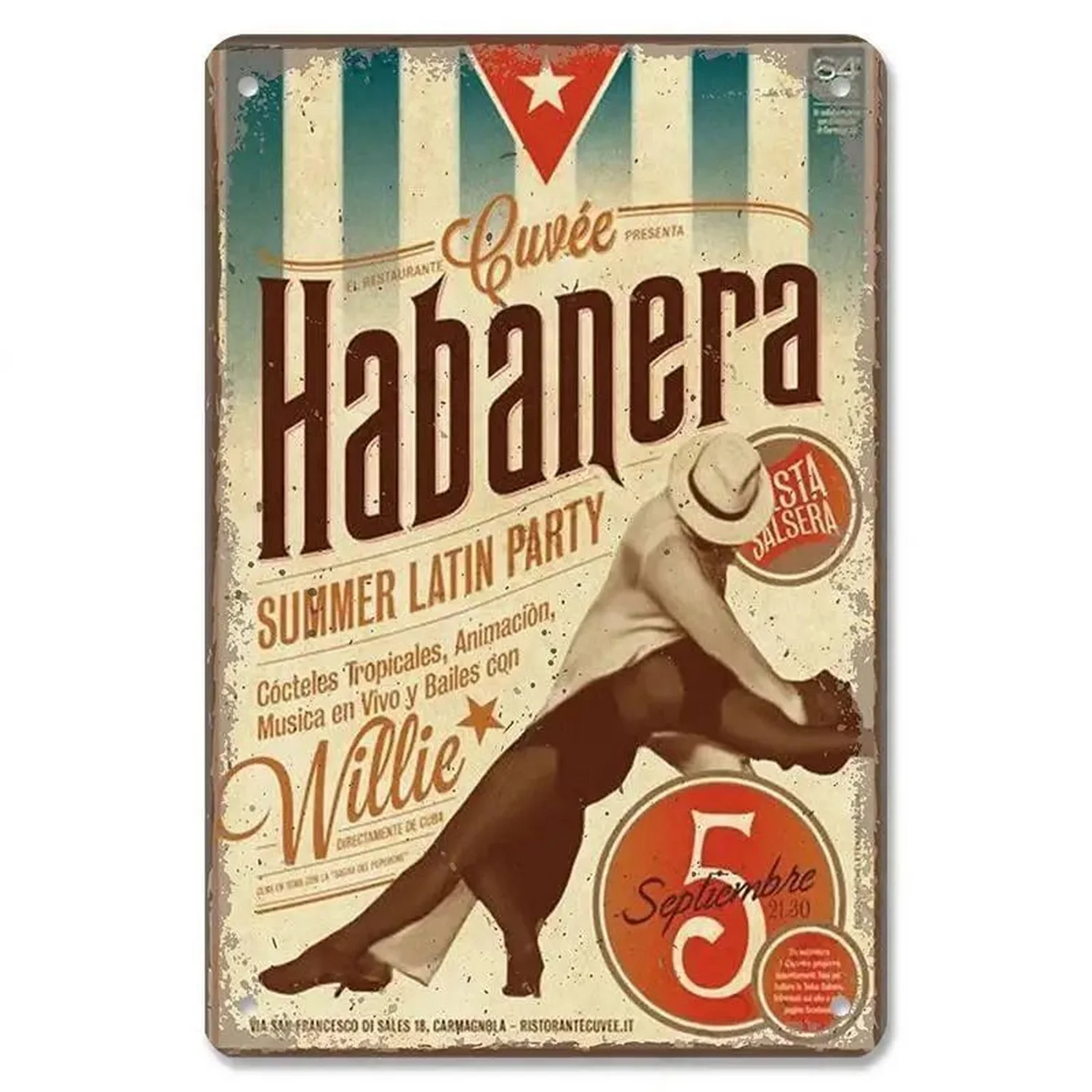 Винтажная Кубинская Гавана Металлическая Настенная Вывеска Художественная