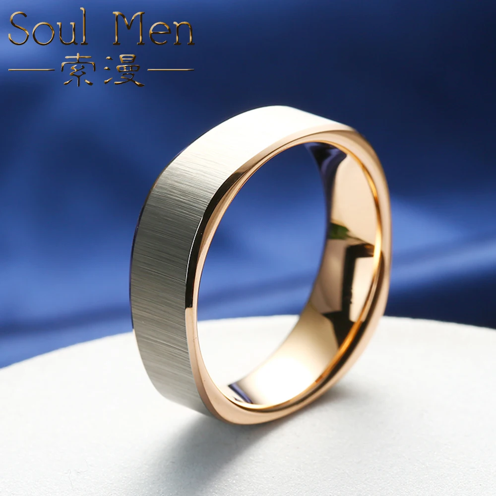 

8mm Width Tungsten Carbide Rings For Men Wedding Band Square Outside Round Inside Comfort Fit Band Free Shipping