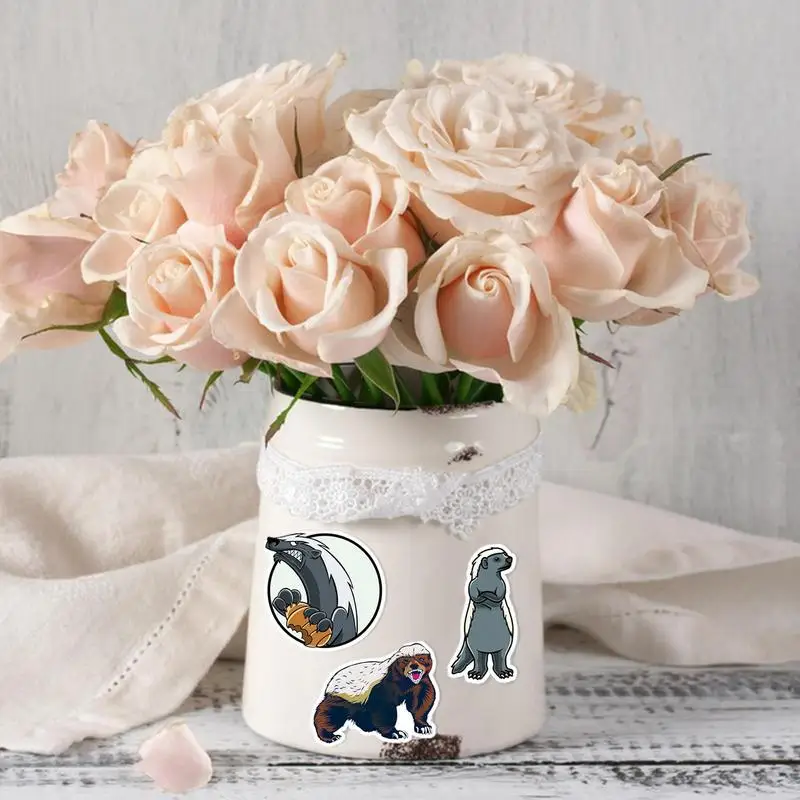 

Honey Badger Sticker 50Pcs Waterproof Animal Water Bottle Stickers Cartoon Animal Stickers Cute Laptop Phone Skateboard Stickers