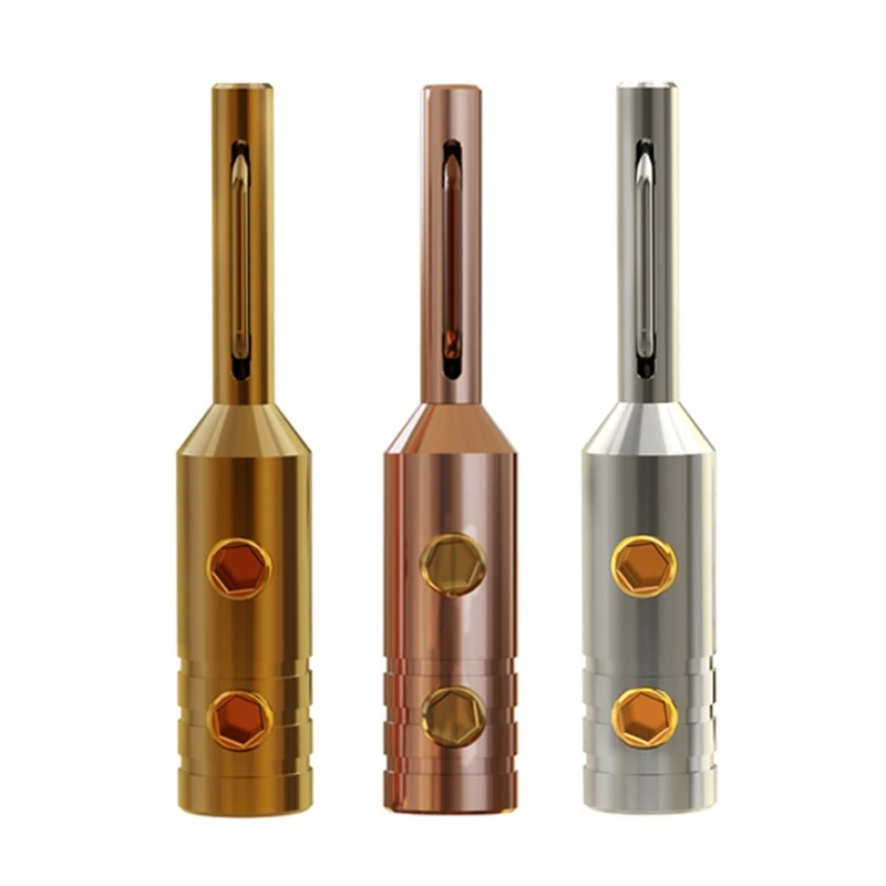 

Portable Player Cable Connector Plug 4Pcs Copper Banana Plugs for 5mm Wire Replacement Parts H8WD