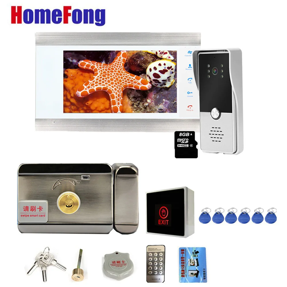 Homefong 7-дюймовая видеодомофонная система для дома виллы квартиры видеодомофон