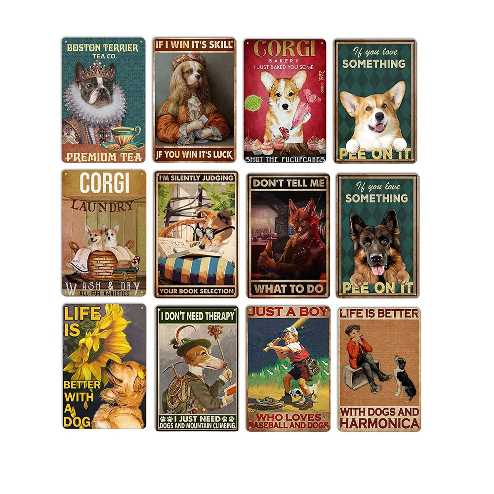 Кто любит собак металлическая пластина корги немецкий овчаг собака Жестяная