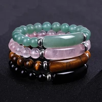 vintage natural stone beaded bracelets for women fashion geometric crystal agate strand bracelet chakras healing anxiety jewelry