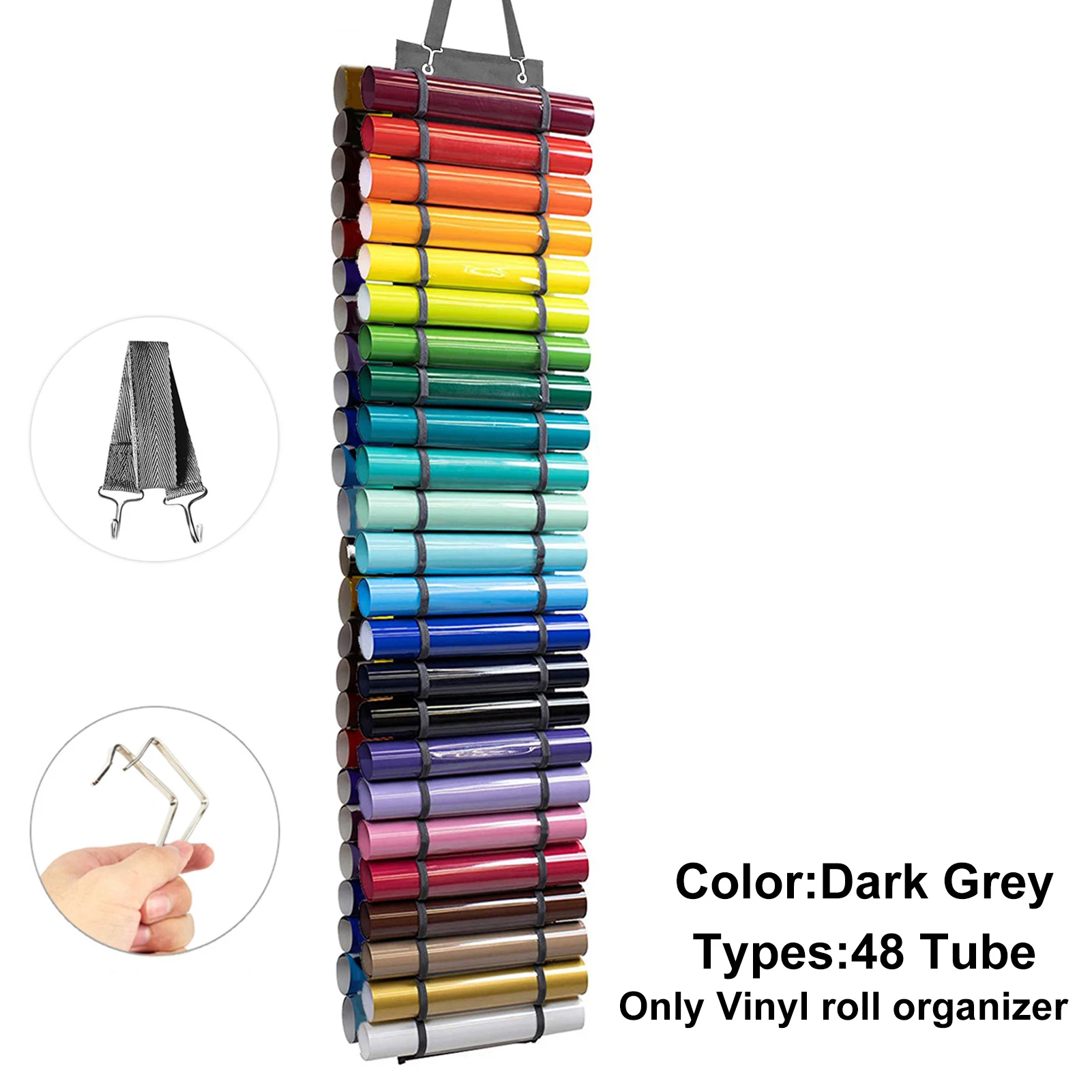 

Heat Transfer Paper Rack Pocket Wall Storage Holder Practical Vinyl Roll Organizer Behind The Door Durable Hanging Bag Home