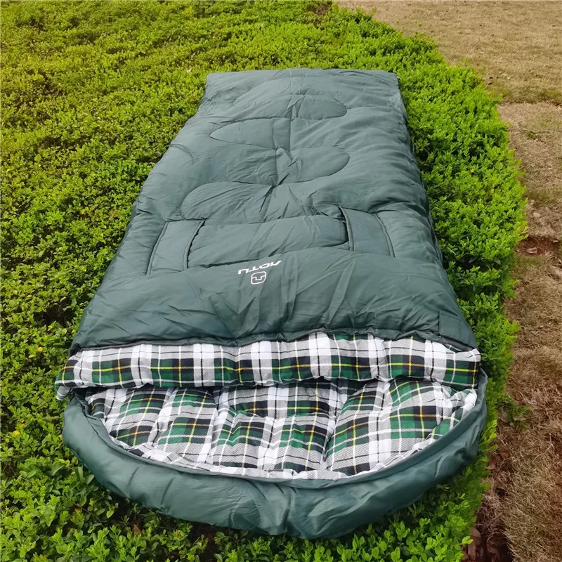 

Туристический спальный мешок, ультралегкий водонепроницаемый всесезонный теплый, зеленый, Для Путешествий, Походов