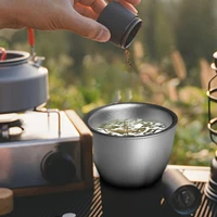 mini 45ml titanium tea cup camping picnic titanium cup home office outdoor camping hiking coffee tea cup mug