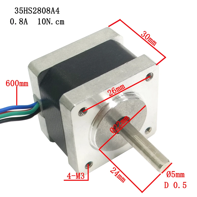 Шаговый двигатель Nema14 hybrid 35HS двухфазный 4-проводной электродвигатель 28 мм/34 мм/50