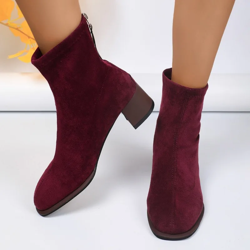 Распродажа женской обуви 2024 модные женские ботинки на молнии осенние замшевые