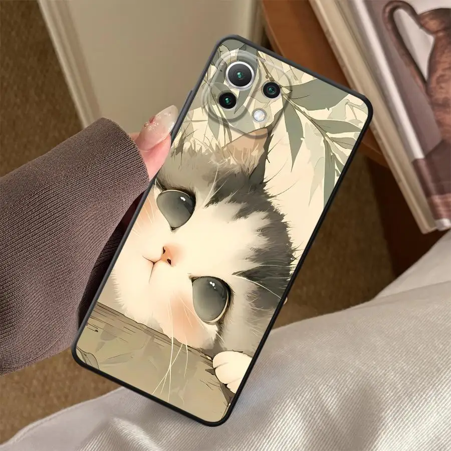 Фото Чехол для телефона Pure Lovely Cat Funda для Xiaomi Mi 12 12T Pro 11 10T 11T 13 Lite 14 12X №3