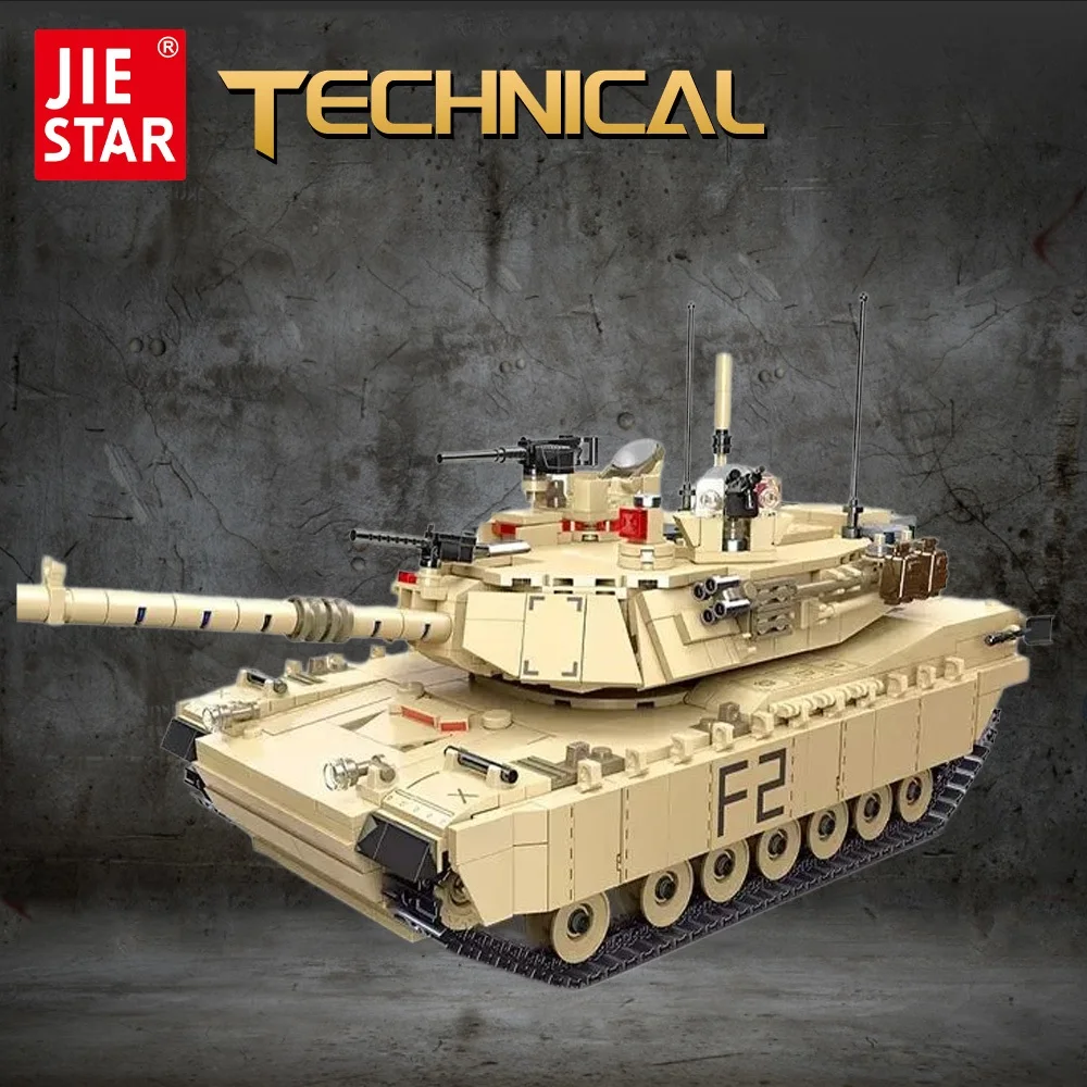 

61041 Jiestar идеи Moc M1A2 ABRAMS Военный танк военное оружие кирпичная модель технической армии строительные блоки игрушки для мальчиков 1389 шт.