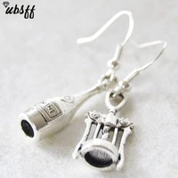 2022 wine glass corkscrew earrings miniature food asymmetric earrings jewelry handmade jewelry mini food jewelry gift