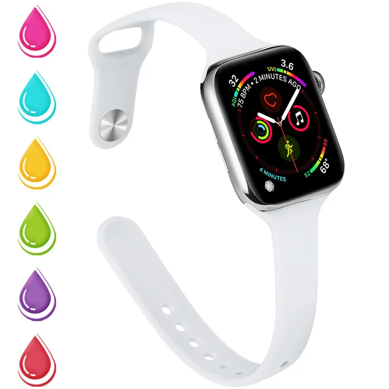 

Ремешок силиконовый для Apple Watch band 40 мм 44 мм 42 мм 41 мм 38 мм 45 мм, резиновый браслет для наручных часов iWatch Series 7 6 SE 5 4 3 2 1