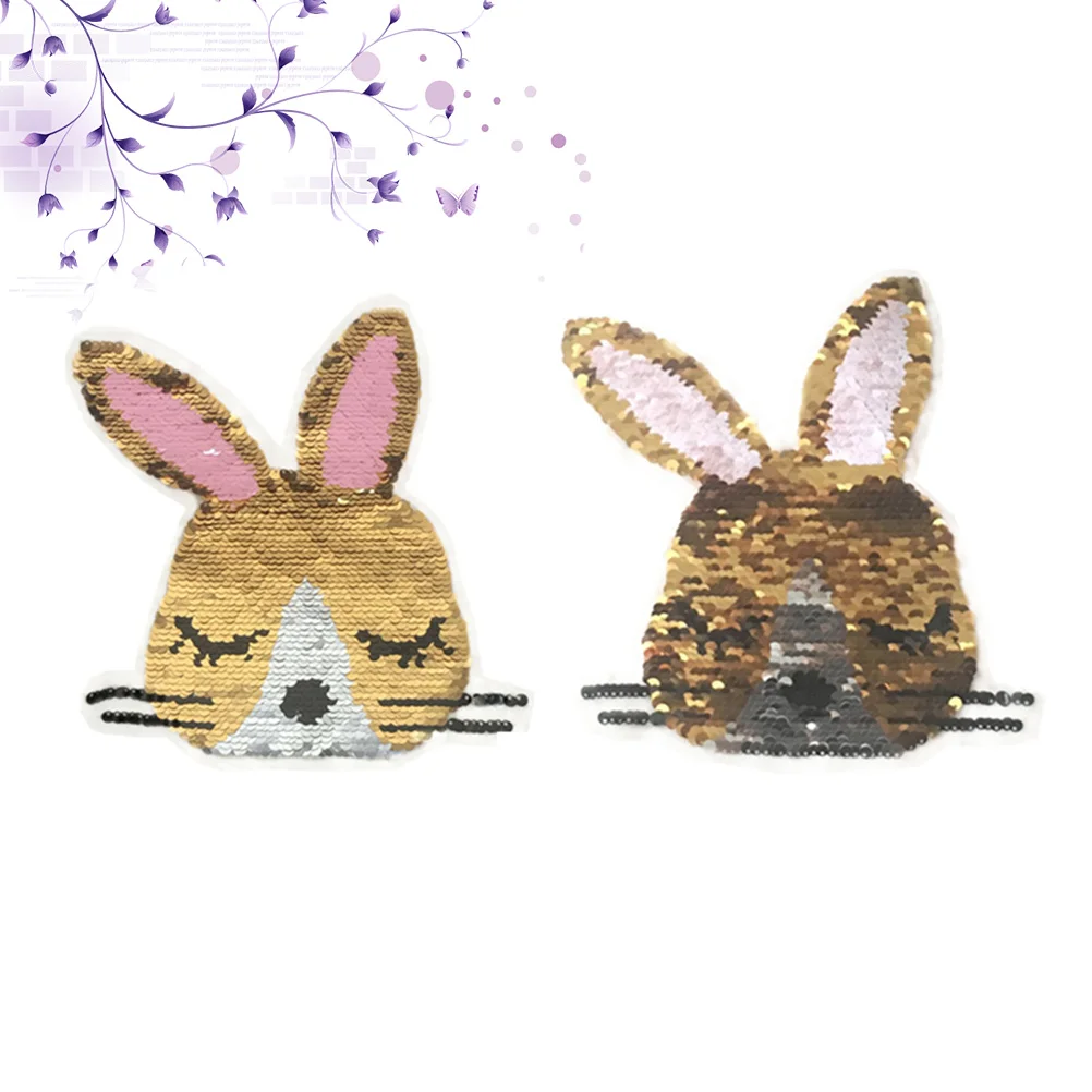 

Embroidery Rabbit Sequins Cartoon Cloth Paste Garment Sewing DIY Accessories