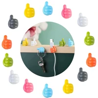 510pcs thumb wall hook multifunctional clip holder self adhesive cable wire organizer hook wall hangers for kitchen bathroom