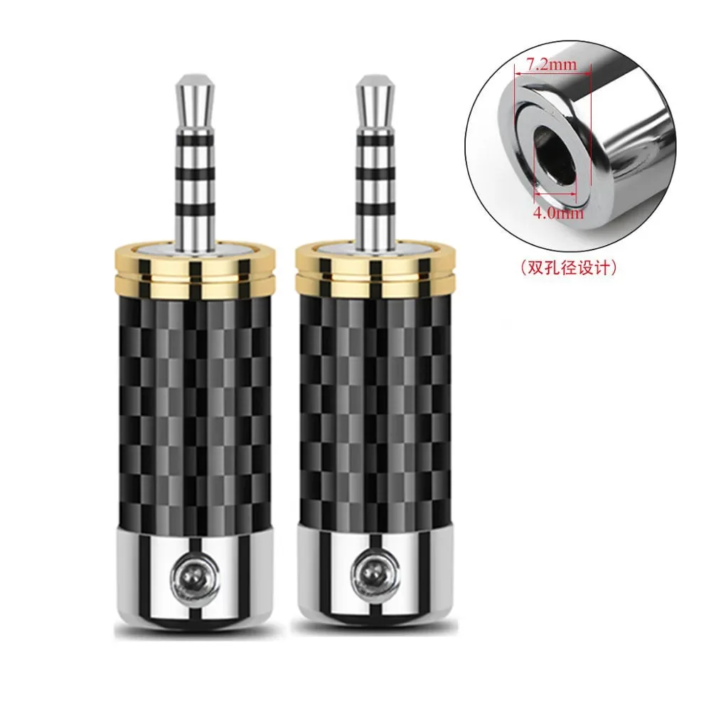 

2/10/50/100PCS Hifi 2.5mm Headset 4Pole Stereo Rhodium Plating Copper For AK240 320 Audio Jack 2.5 Carbon Fiber Wire Connector