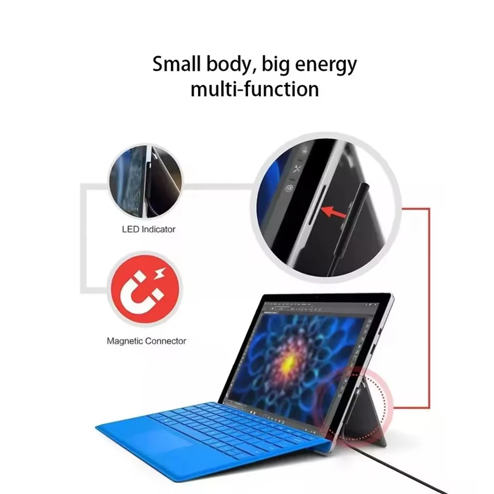 Фото Кабель для быстрой зарядки 15V 3A Surface Connect - Type C PD, совместимый с Microsoft Surface Pro 8/7/6/5/4/3, Go3/2/1, Laptop 4/3/2/1 №2