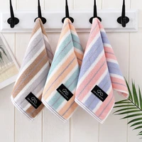1pc 25x50cm rainbow striped 100 cotton square thicken absorbent home bathroom family face towel