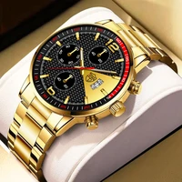 fashion mens watches men business stainless steel quartz wristwatch luxury male casual sports leather watch luminous clock