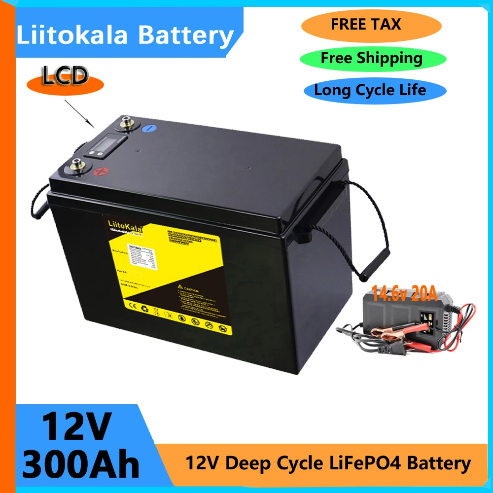 

12V 200Ah 280Ah 300Ah LiFePO4 Battery Lithium Power Batteries For 12.8V RV Campers Golf Cart Off-Road Off-grid Solar Wind