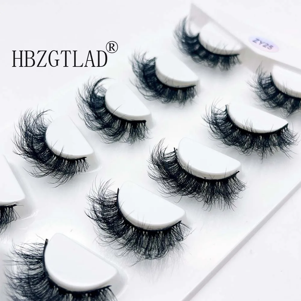 

NEW 5pairs Fluffy Mink Lashes Short Messy Wispy Natural Eyelashes 10mm-25mm Hamdmade Real 3D Mink Eyelashes Makeup False Lashes