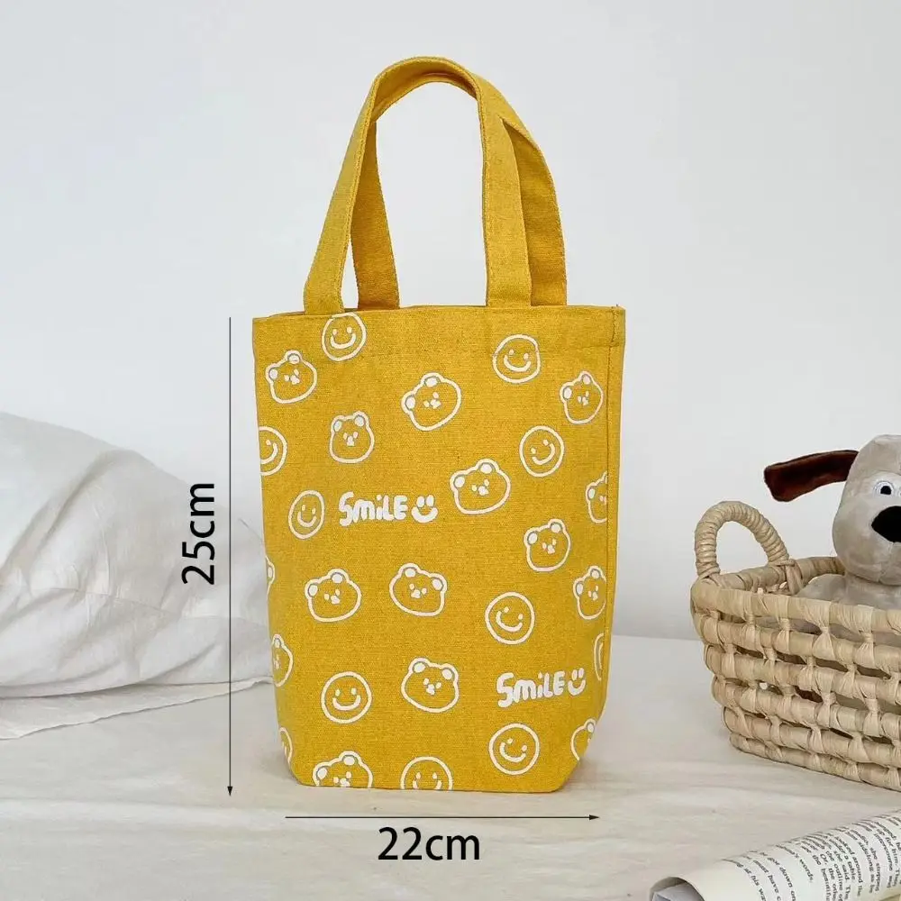 Холщовая мини-сумка с мультяшным медведем милая сумочка на запястье Портативная