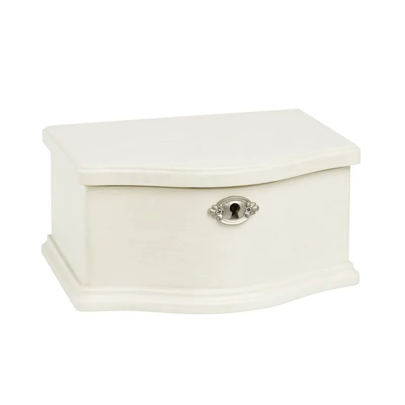 Деревянная белая музыкальная шкатулка для ювелирных изделий с зеркалом и кисточкой для детей, девочек, музыкальный подарок для сувенира, Детская шкатулка для хранения ювелирных изделий